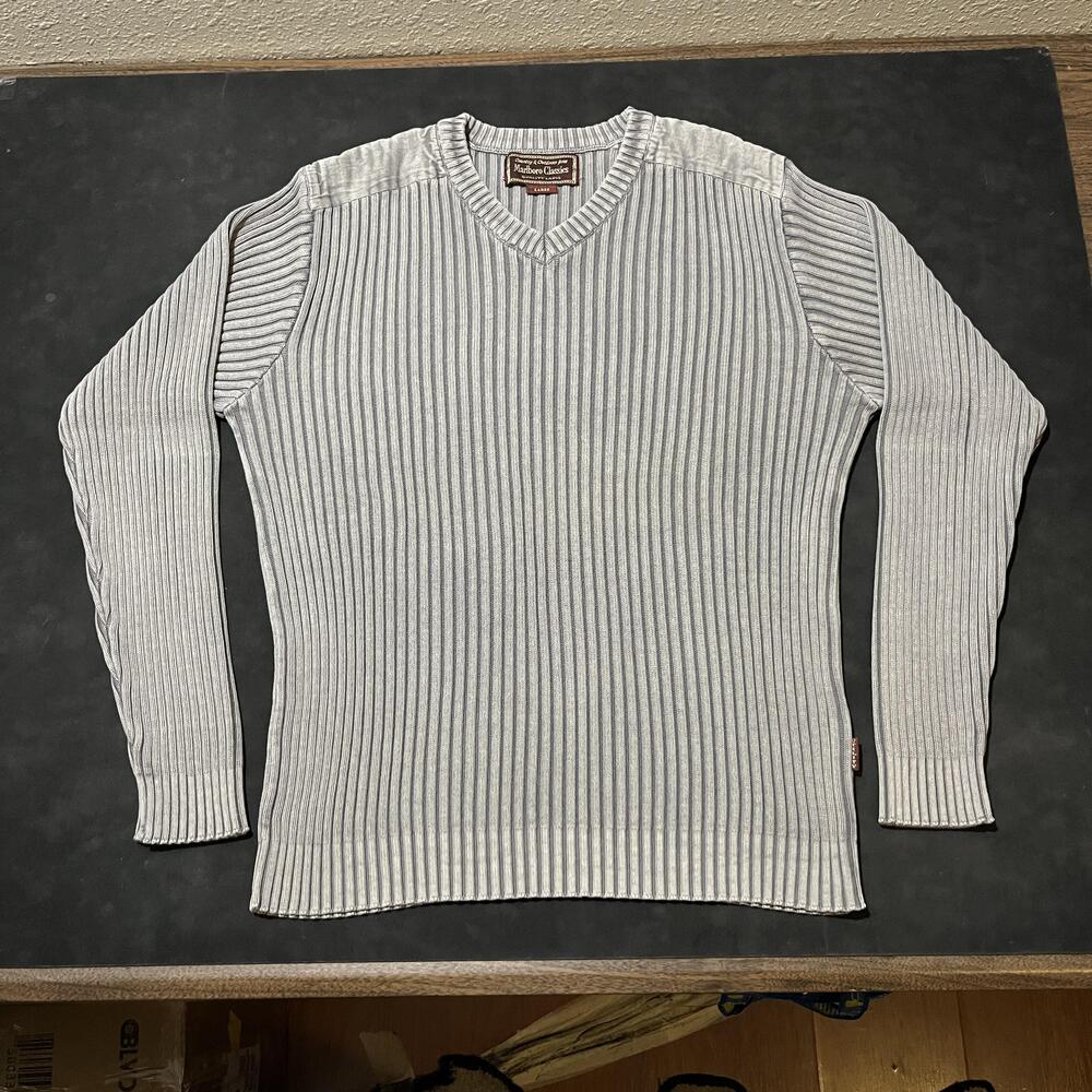Marlboro Classics Ribbed Sweater Country Outdoors Men 80s Large Long Sleeve Knit